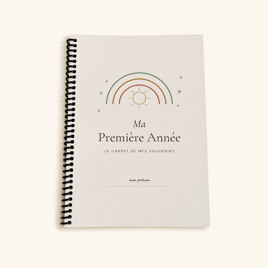 Carnet de souvenirs de bébé Ma Première Année, couverture format A5 à personnaliser